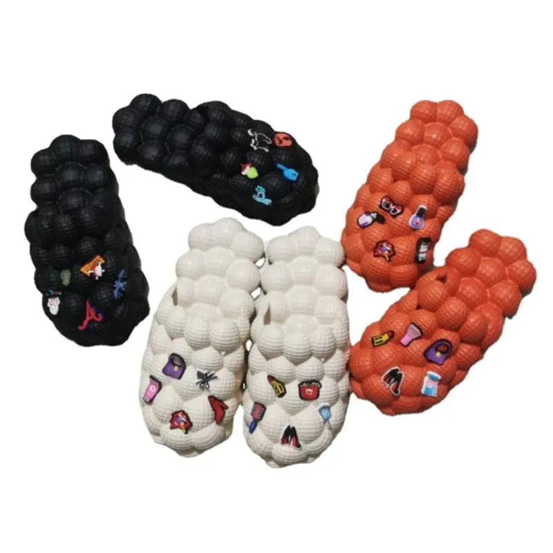 2022 Summer Women Fashion Personality Indoor Home bathroom Massage Bubble Slide Men Lady Outdoor Beach Thick Sole Bubble Slipper
