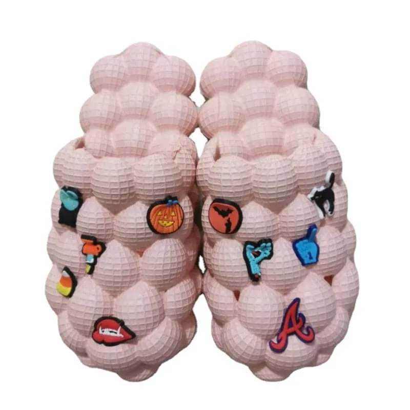 2022 Summer Women Fashion Personality Indoor Home bathroom Massage Bubble Slide Men Lady Outdoor Beach Thick Sole Bubble Slipper