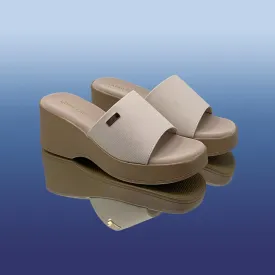 Blossom Beige Wedge Mules