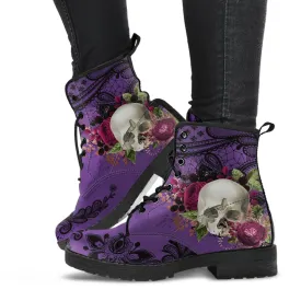 Combat Boots-Gothic Lace Print 103 Goth