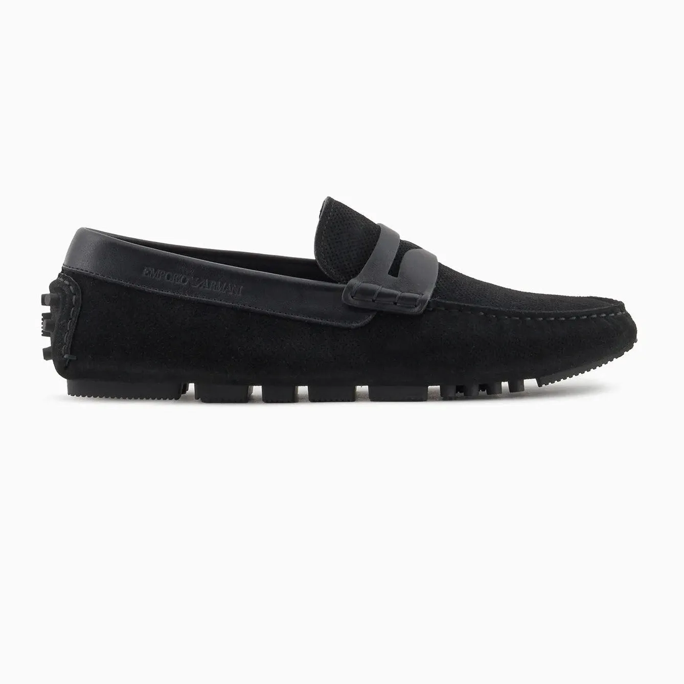 Emporio Armani Perforated Suede Loafers