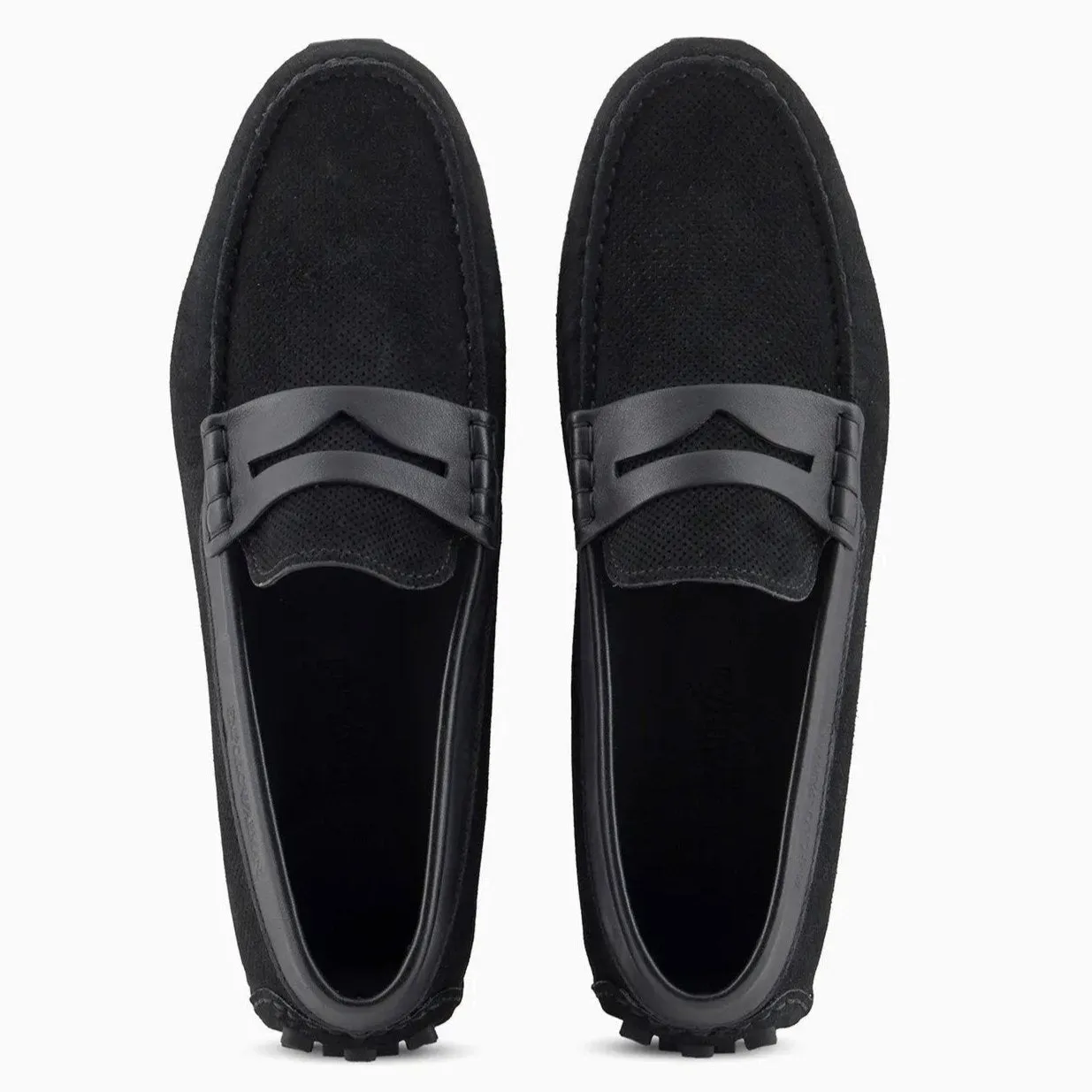 Emporio Armani Perforated Suede Loafers