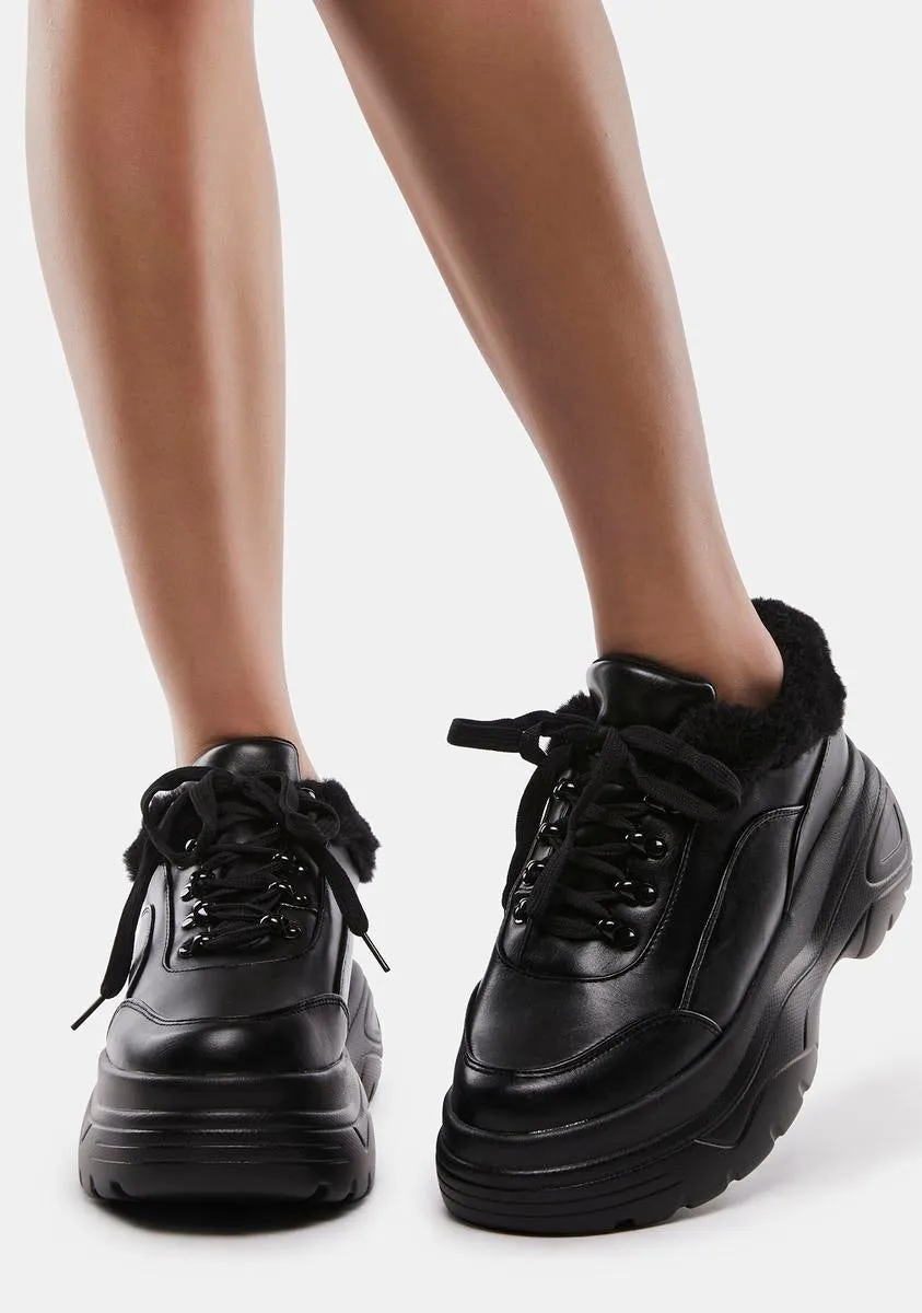 Fluffy Platform Sneakers