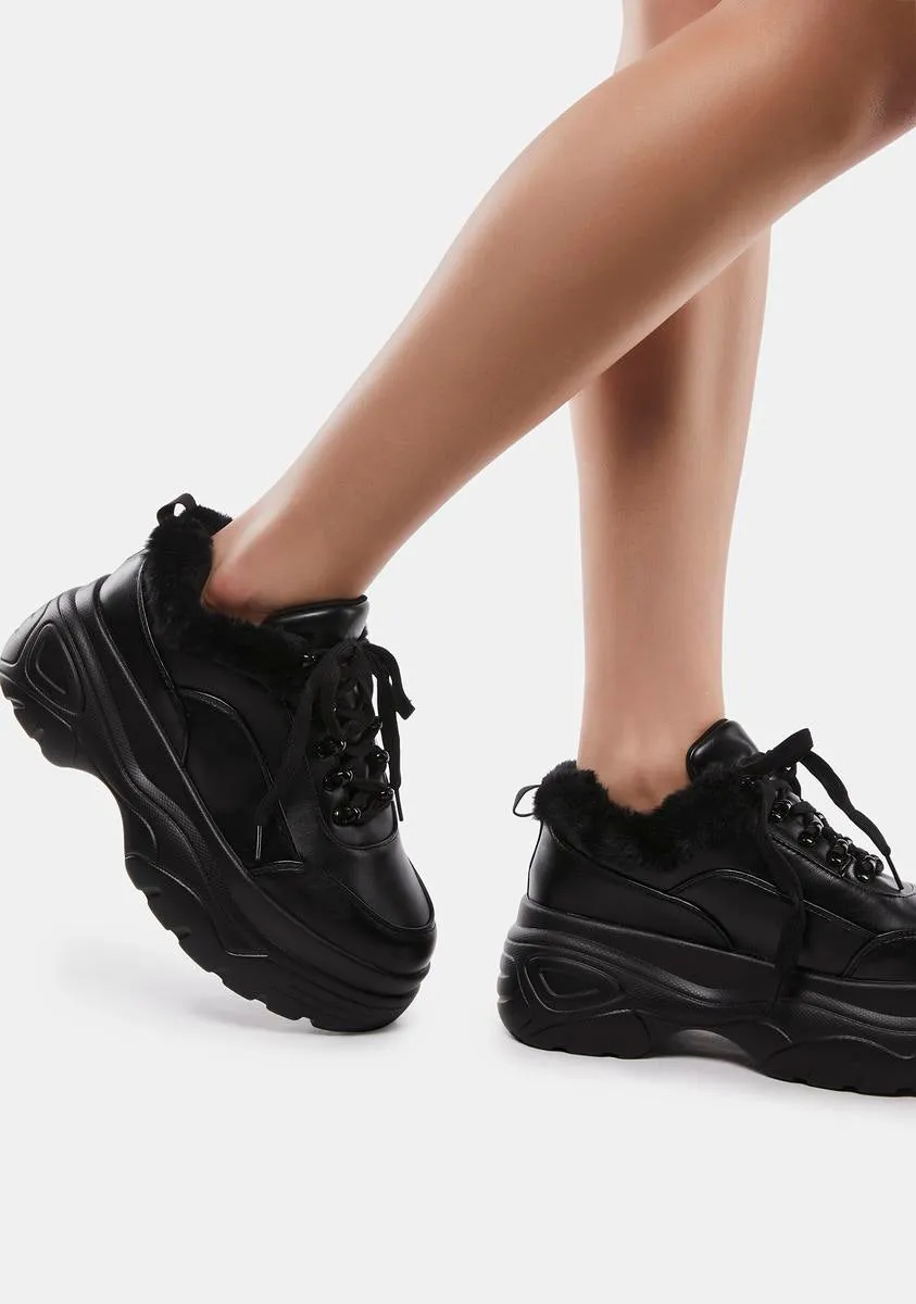 Fluffy Platform Sneakers