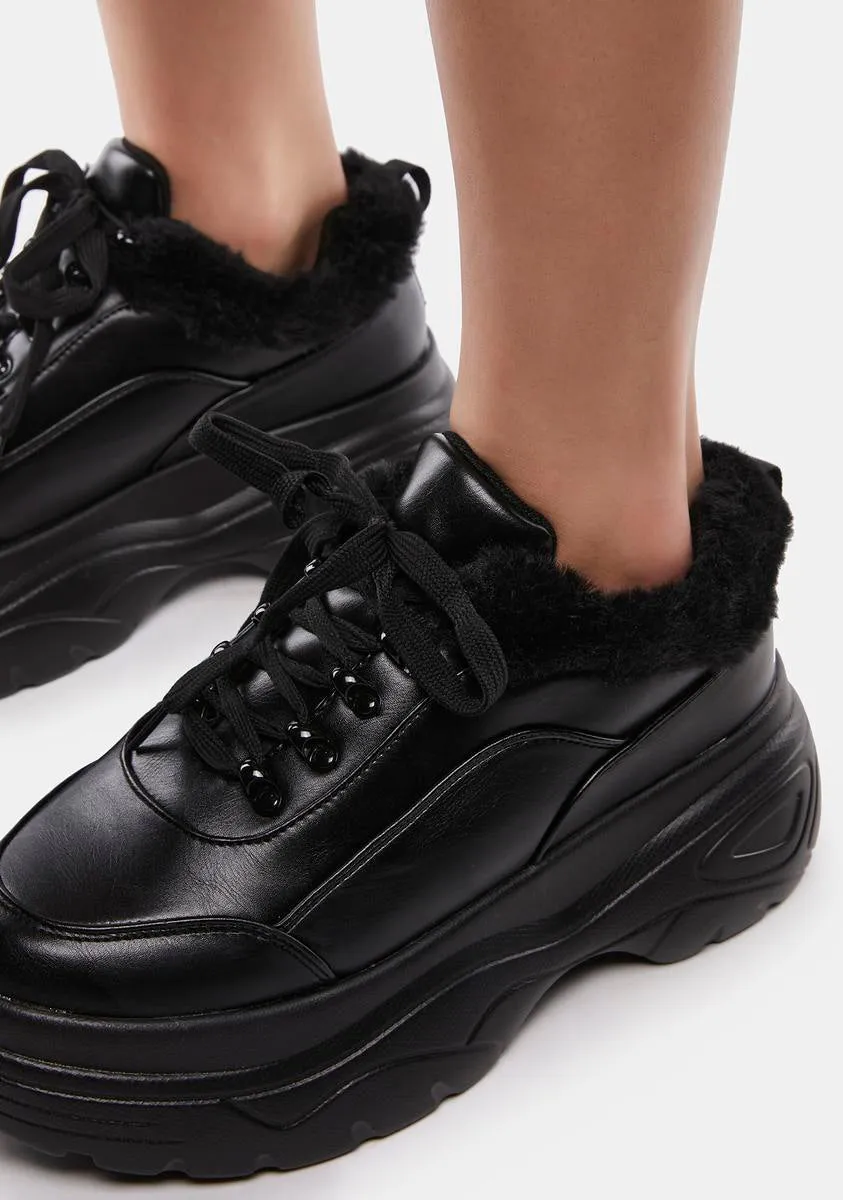 Fluffy Platform Sneakers