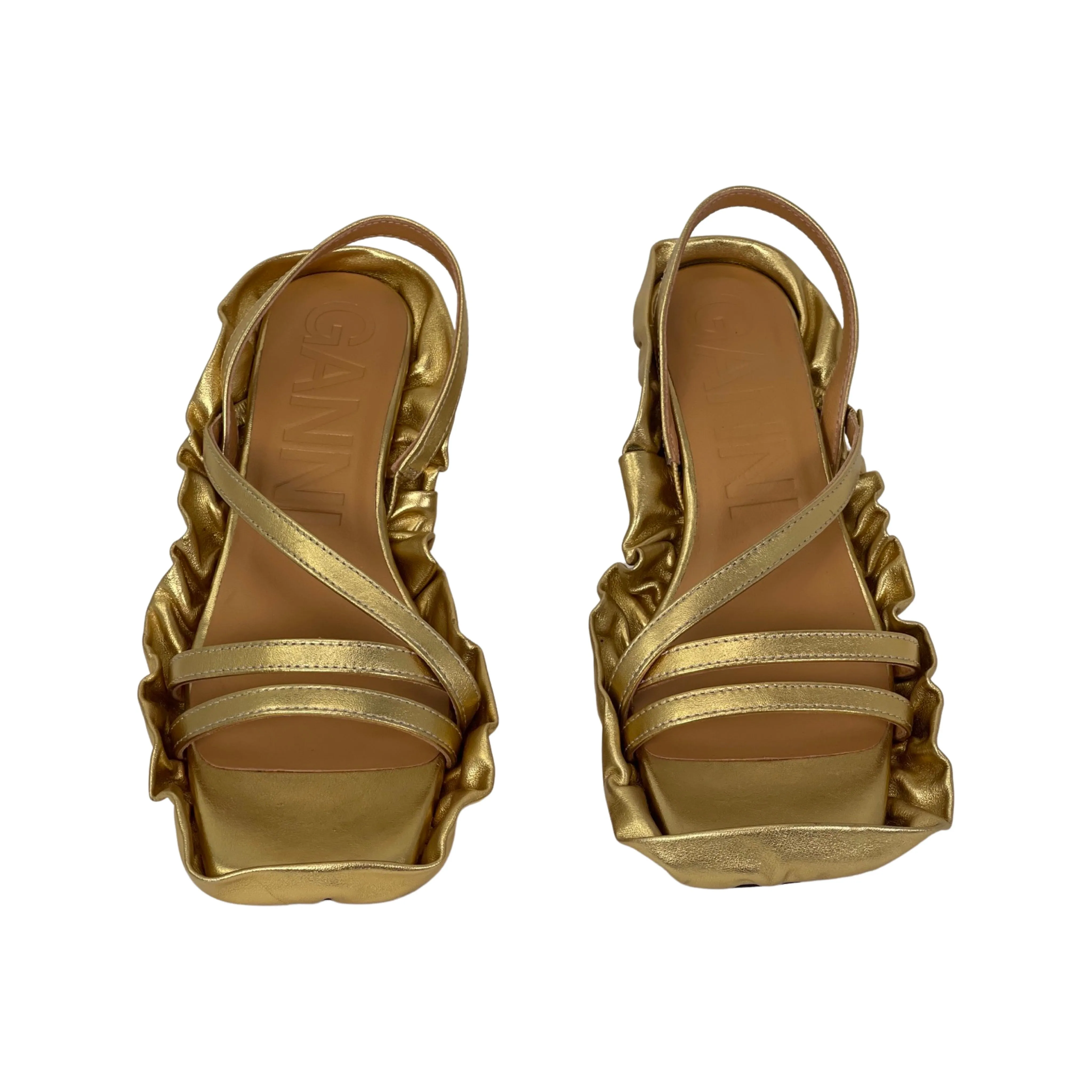 GANNI 50mm Ruffle Sandals (Size 38)