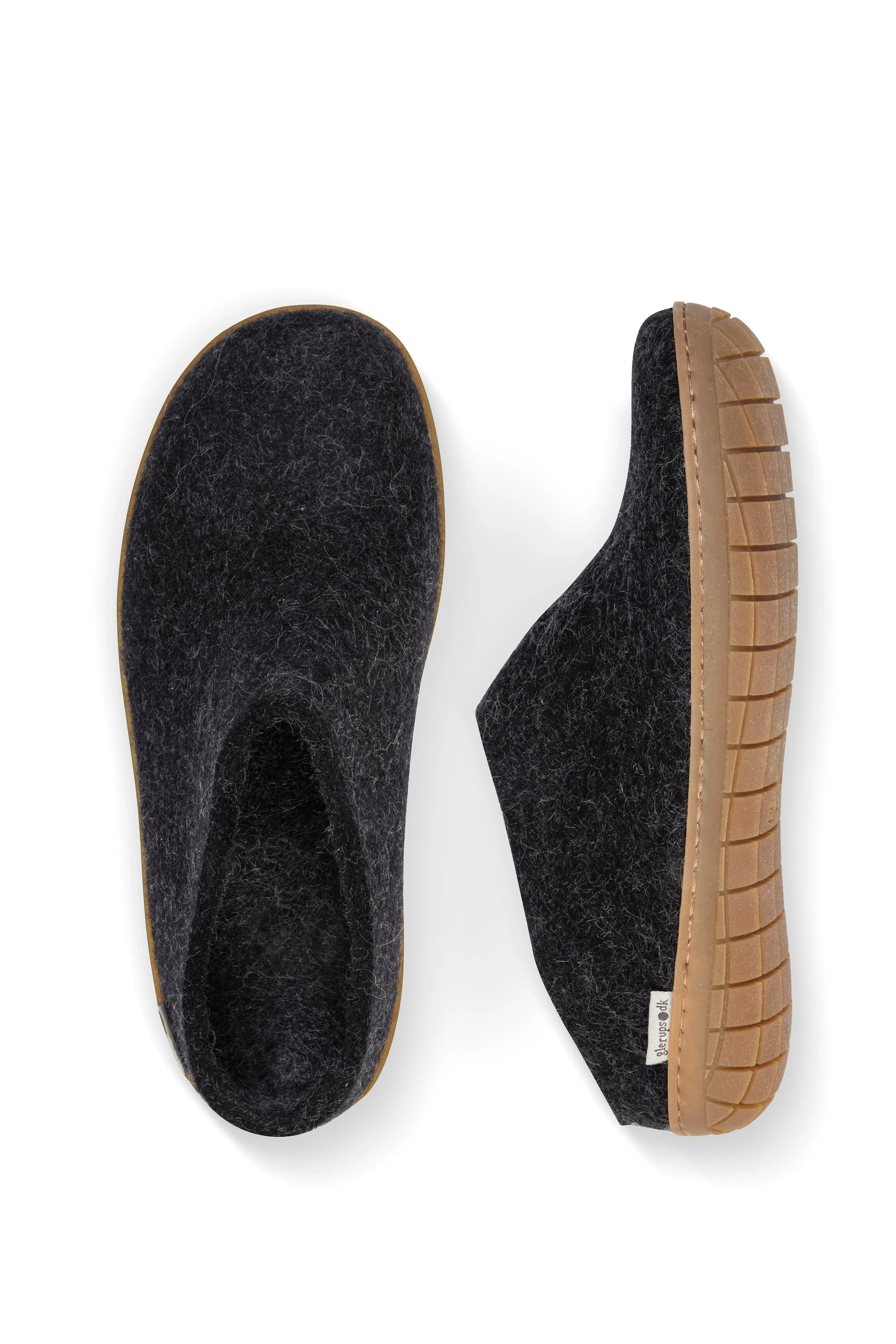 Glerups Slip On - Charcoal with Rubber Sole