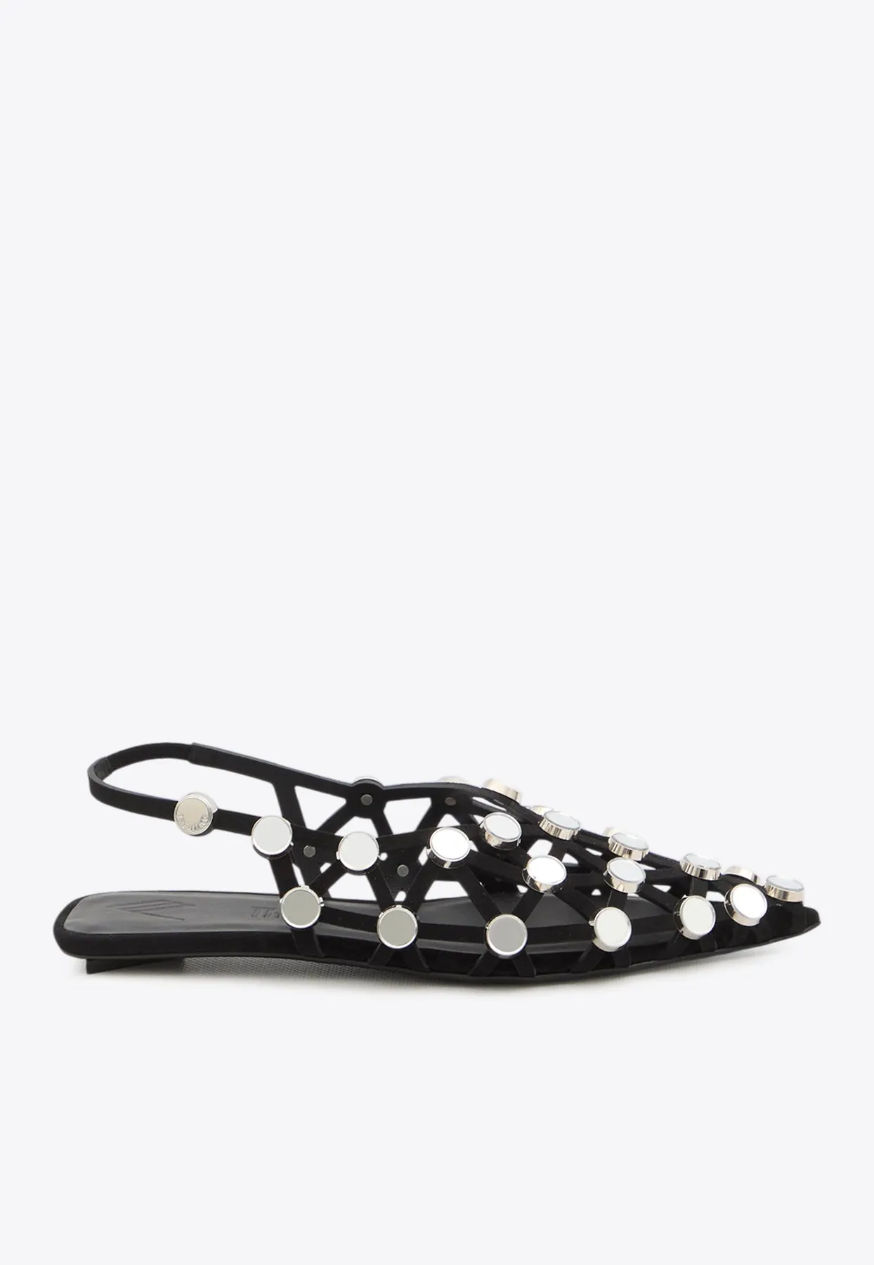Grid Suede Slingback Flats