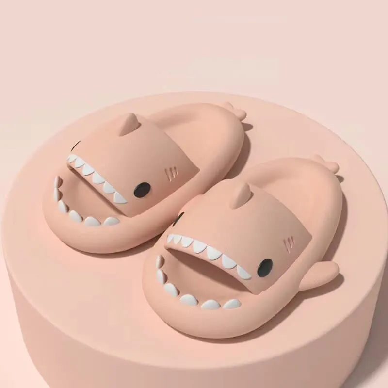 High Quality Slippers Women's Fashion Slippers Solid Color Casual Home Shoes Anti Slip Shoes Men's Beach Shark Slippers 36-45