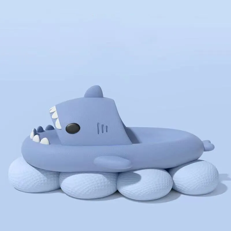 High Quality Slippers Women's Fashion Slippers Solid Color Casual Home Shoes Anti Slip Shoes Men's Beach Shark Slippers 36-45