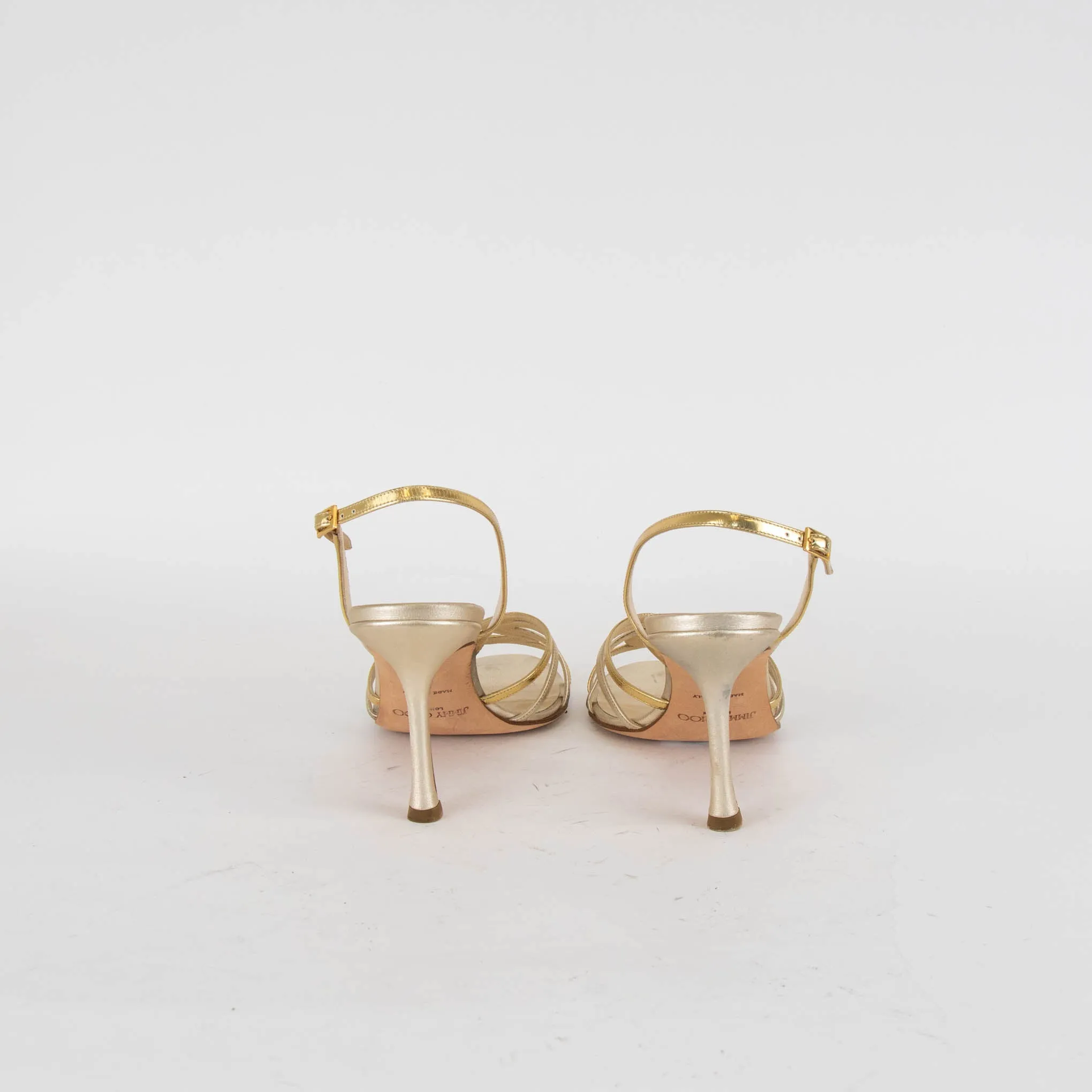Jimmy Choo Gold Silver Heel Sandals