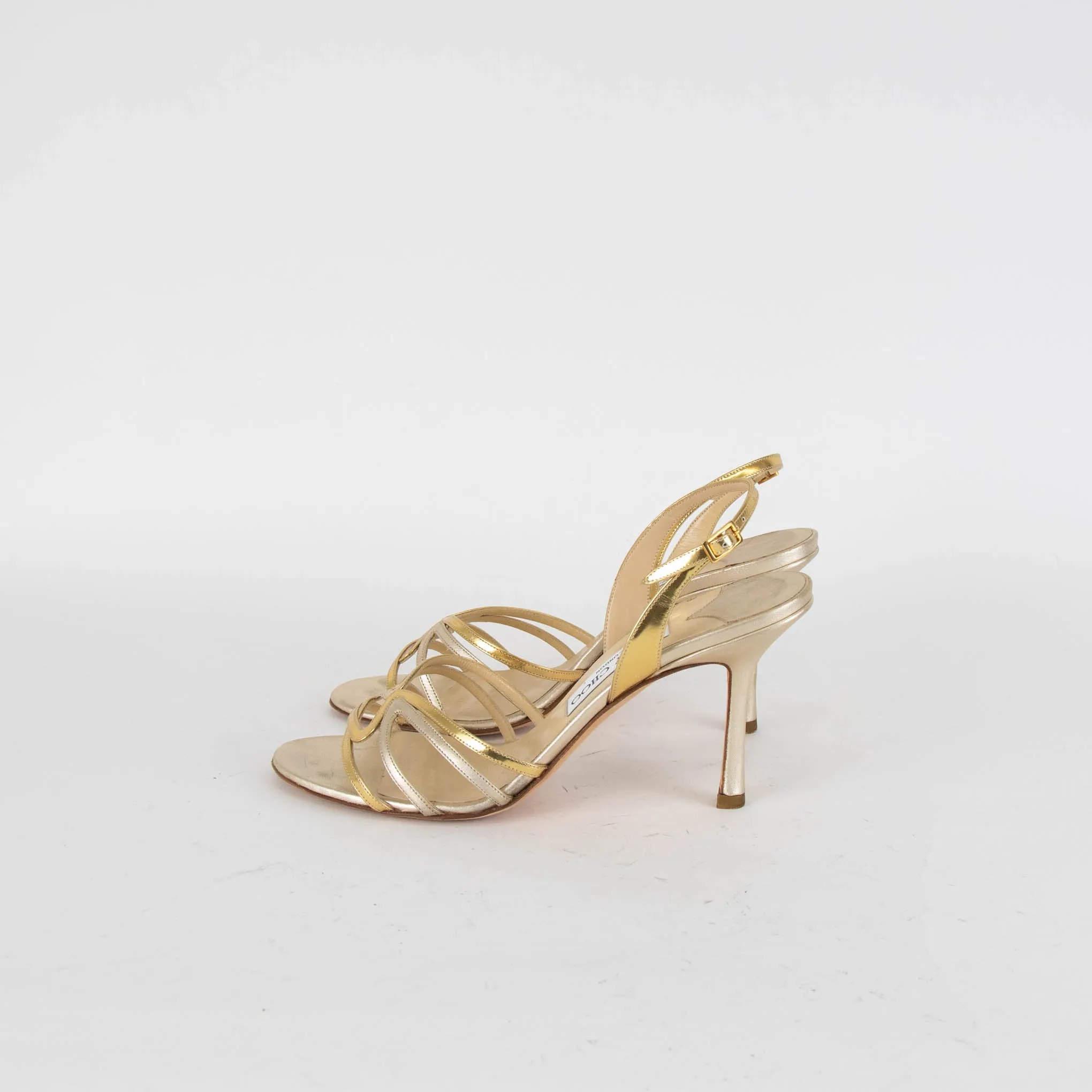 Jimmy Choo Gold Silver Heel Sandals