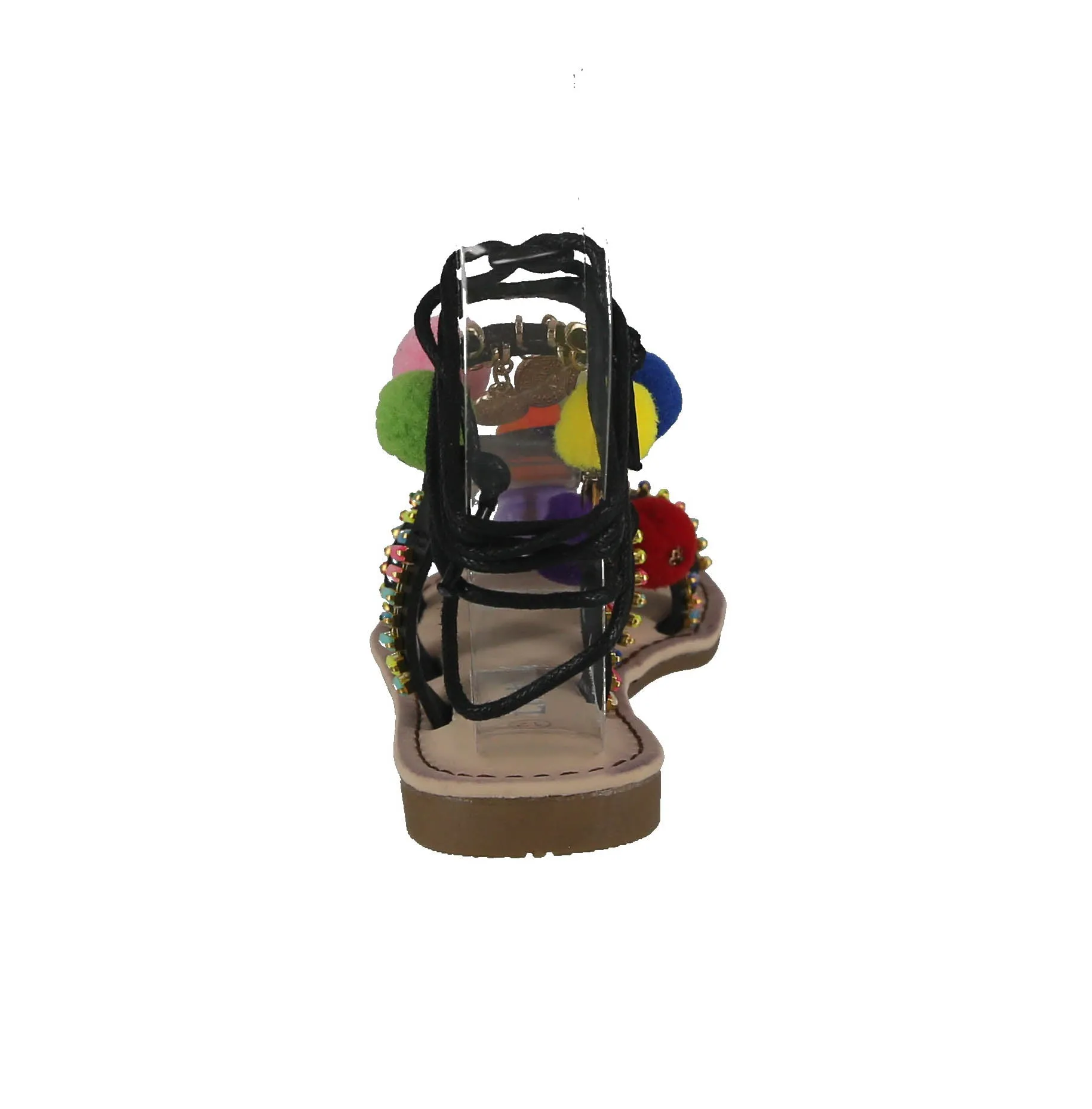 KID'S SHOES BLACK PU LEATHER SANDALS FESTIVE-9K