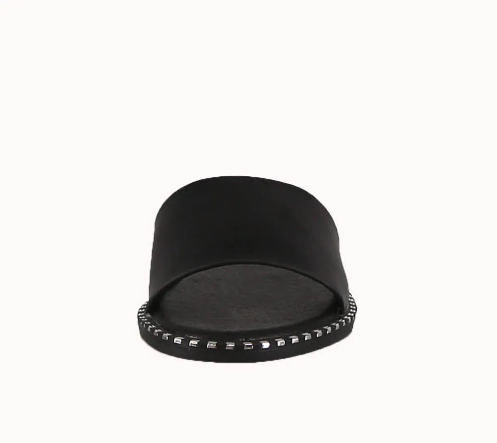 KID'S SHOES BLACK PU LEATHER SANDALS GATETH-1K