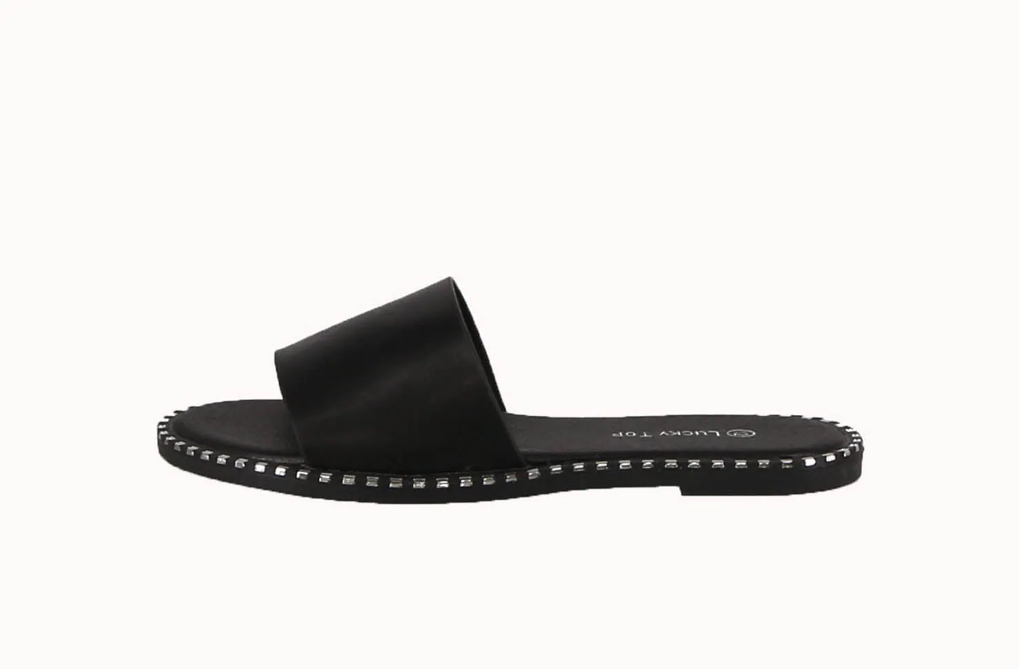 KID'S SHOES BLACK PU LEATHER SANDALS GATETH-1K