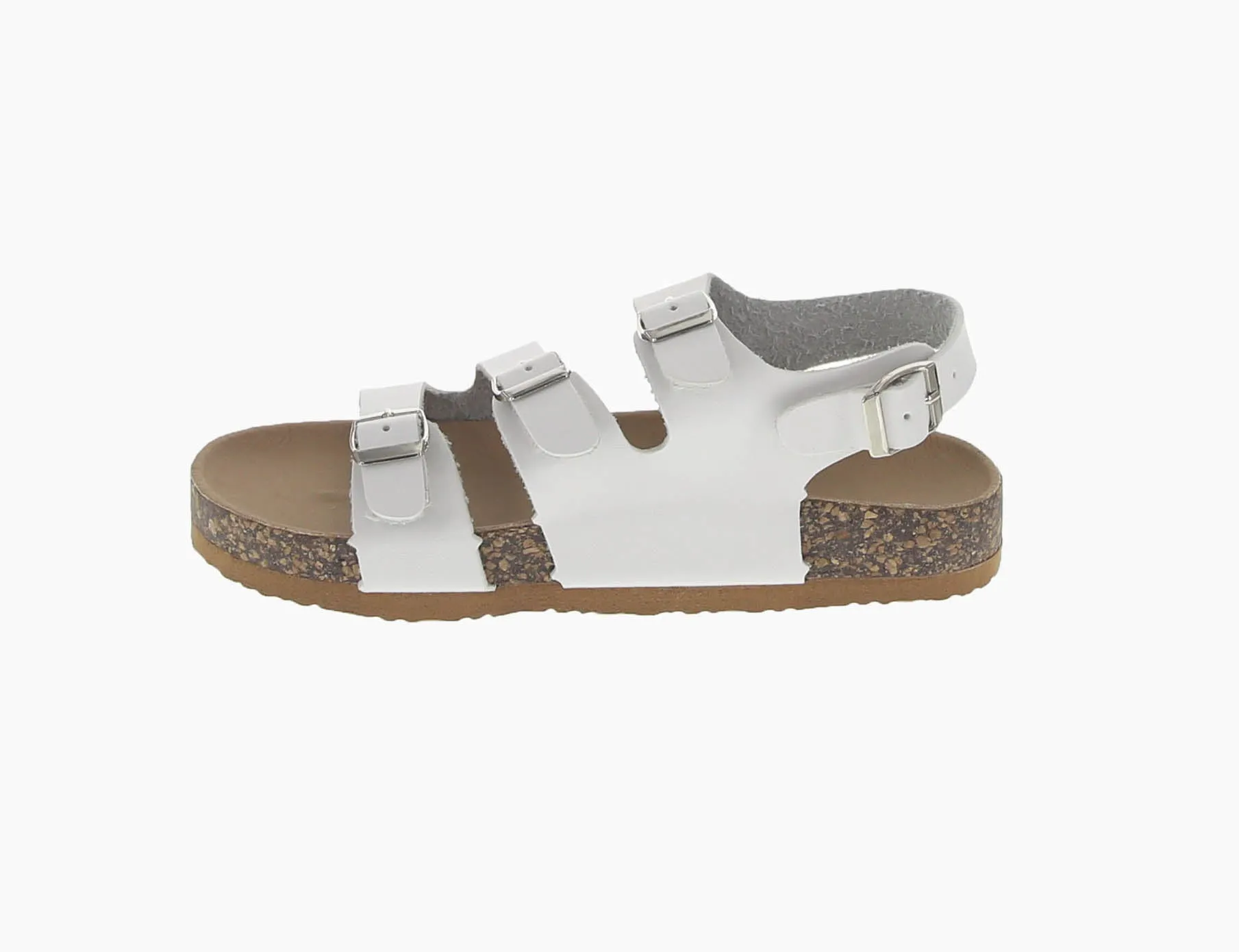 KID'S SHOES WHITE PU LEATHER SANDALS BERK-18K