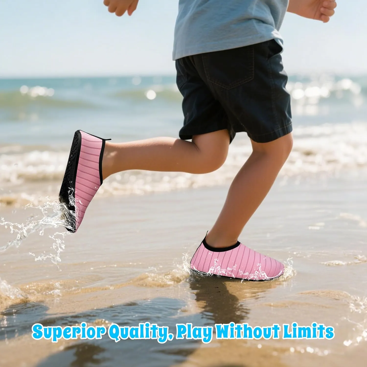 Kids Water Shoes for Boys Girls, Quick Dry Barefoot Aqua Socks for Beach, Swim, Pool Outdoor Sports