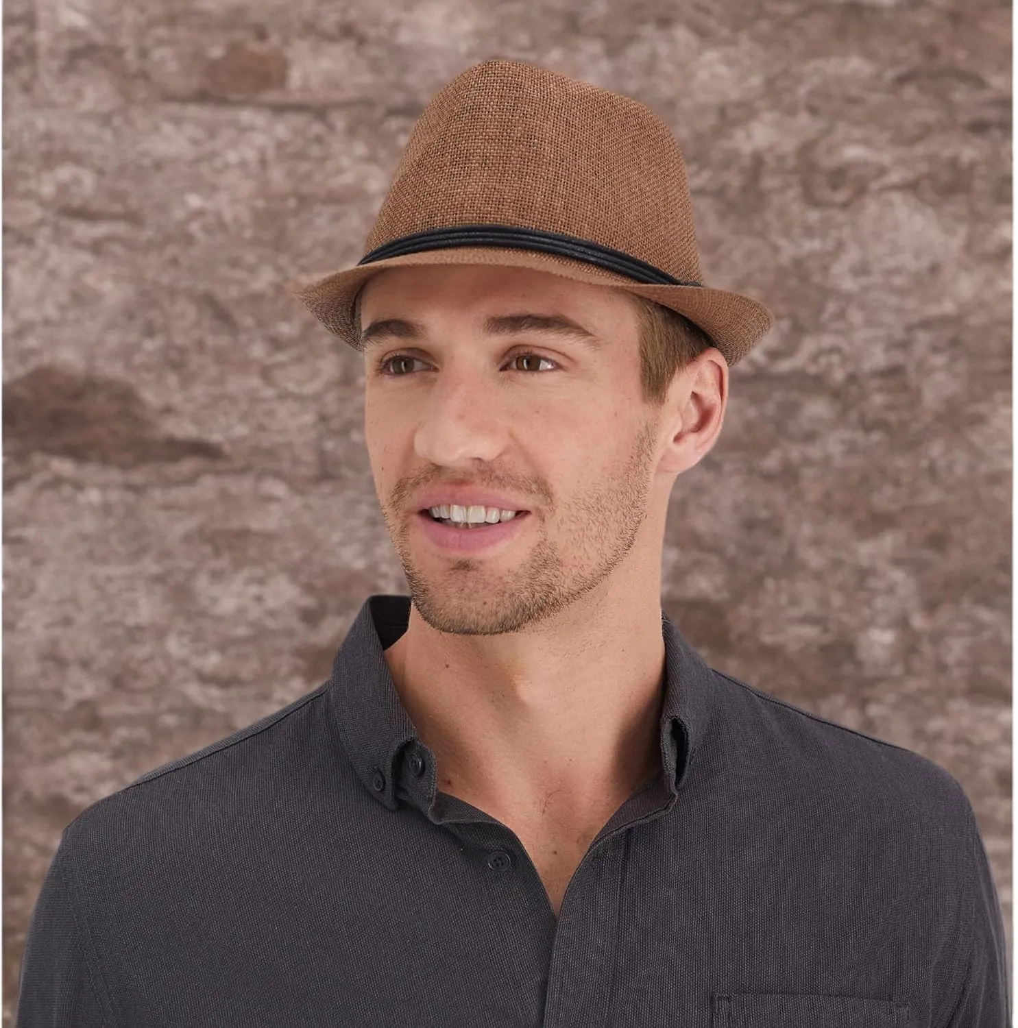 Levi's Men's Lightweight Straw Fedora Panama Hat