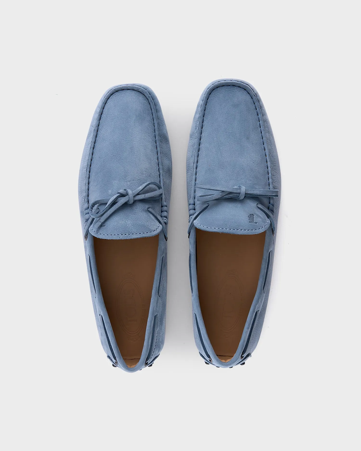 Light Blue Nubuck Gommino Driving Shoes