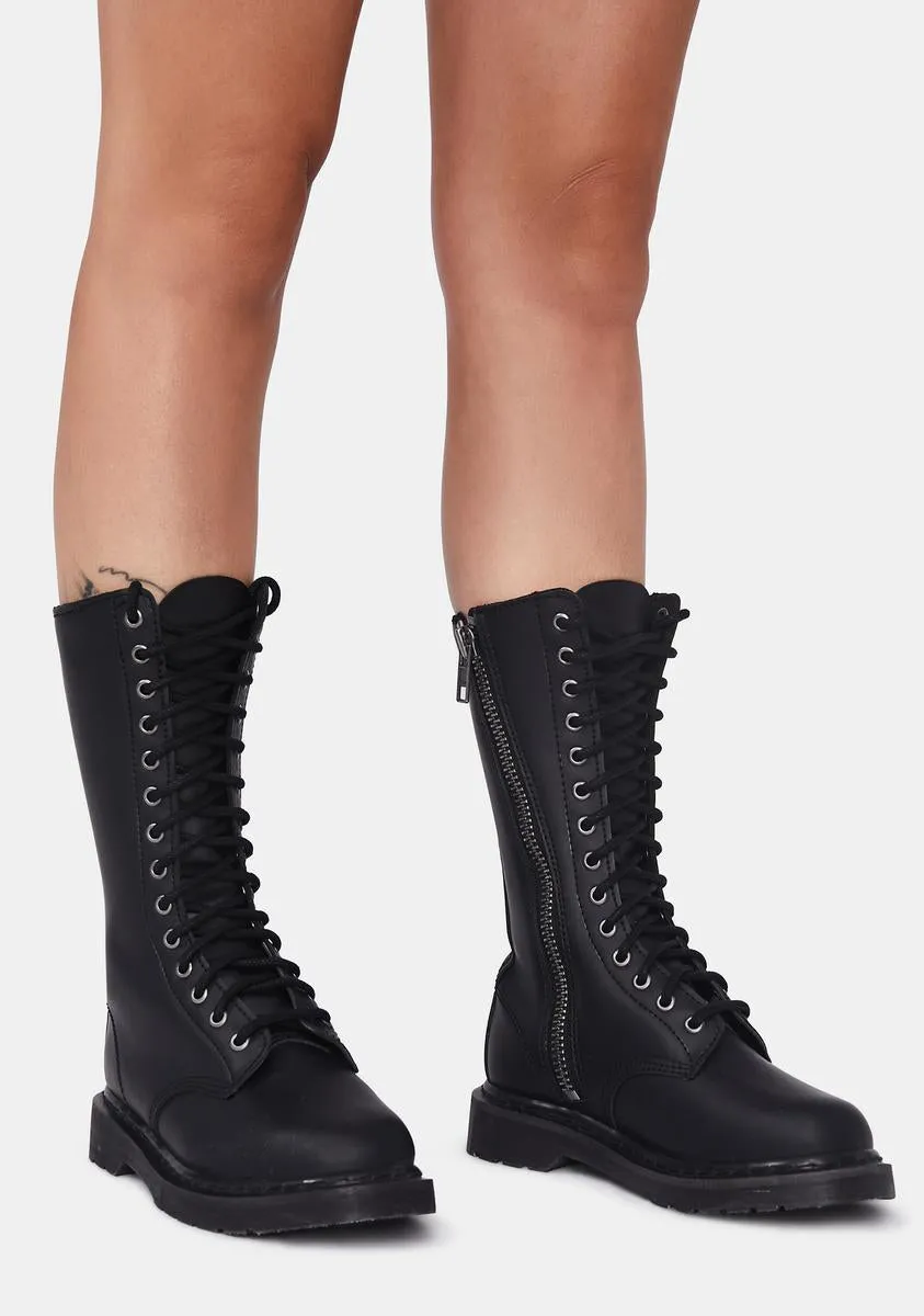 Matte Black Total Mayhem Combat Boots