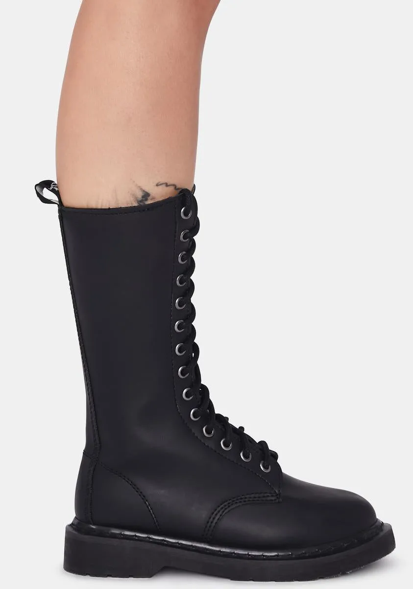 Matte Black Total Mayhem Combat Boots