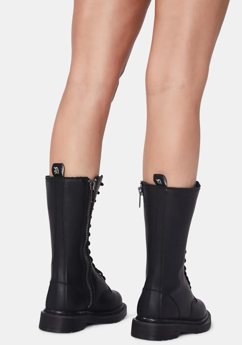 Matte Black Total Mayhem Combat Boots