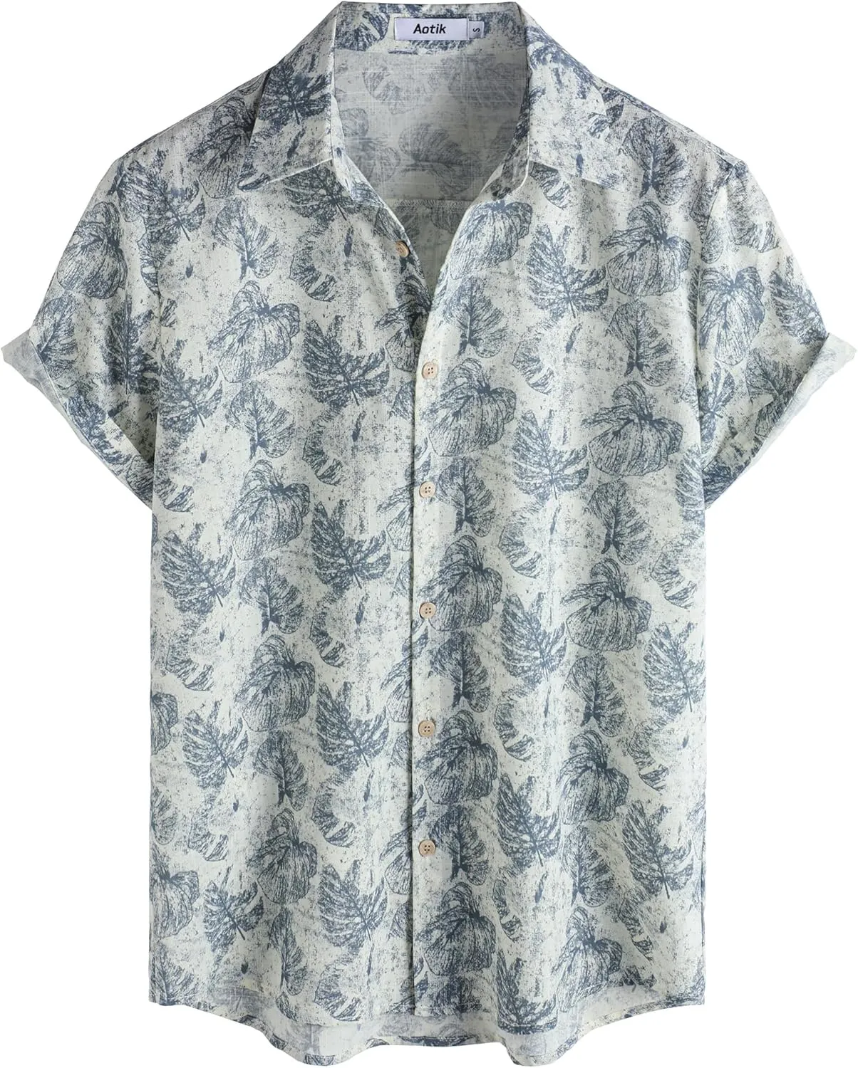 Mens Hawaiian Shirt Short Sleeve Button Down Cotton Floral Shirts Casual Tropical Beach Summer Shirts
