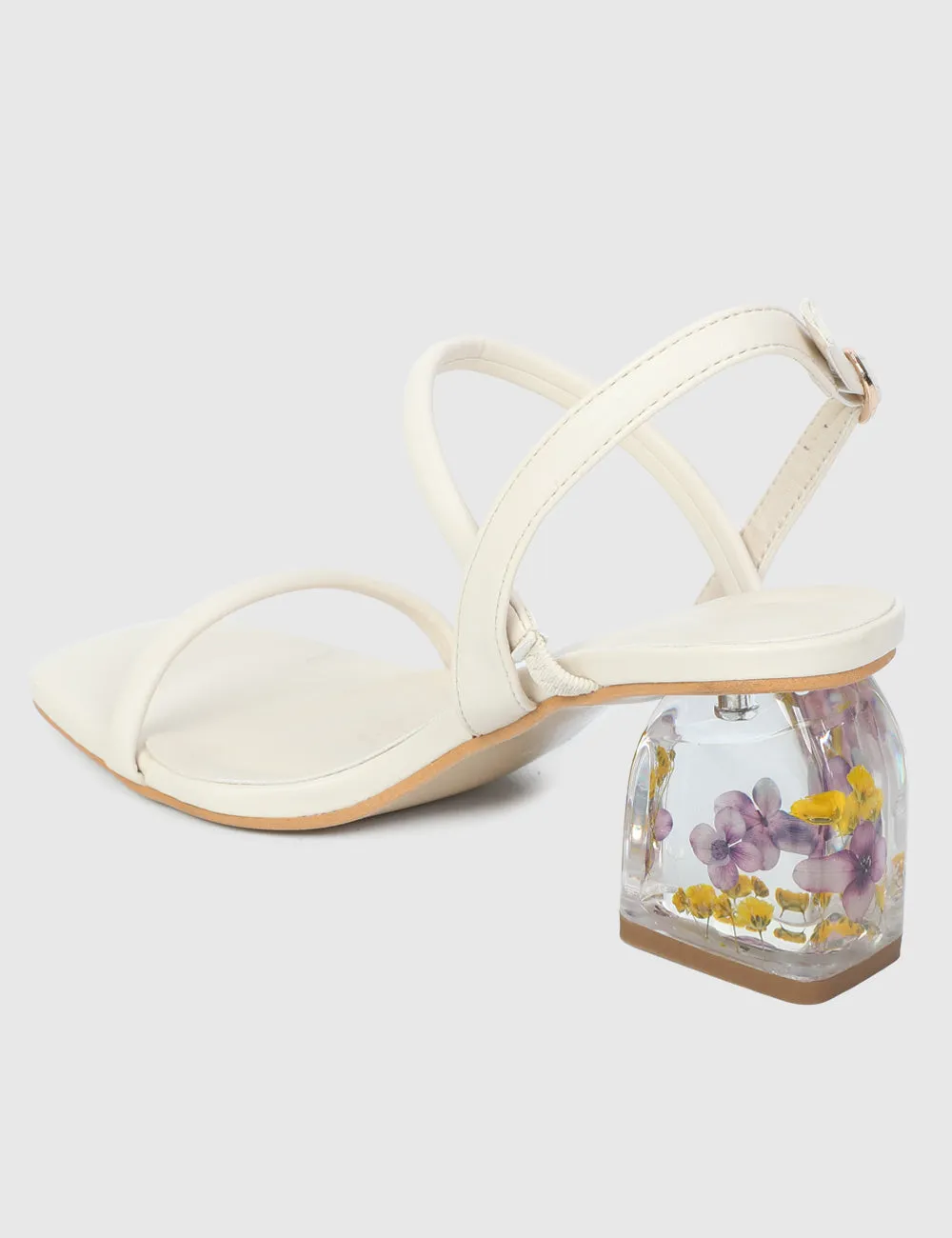 Skuyler Floral Heels (White)