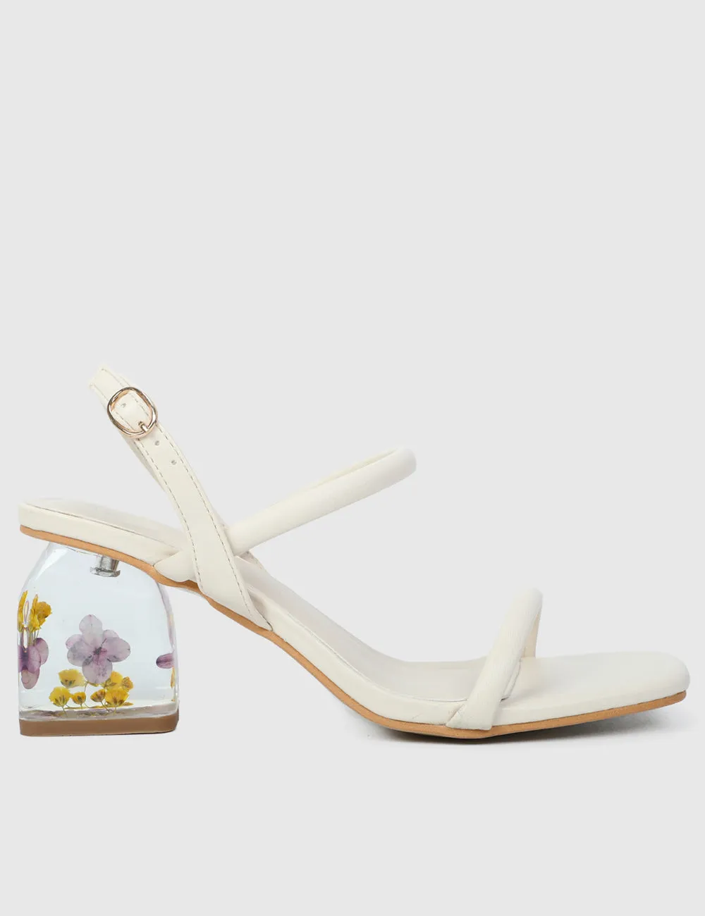 Skuyler Floral Heels (White)