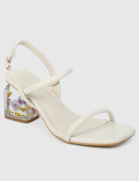Skuyler Floral Heels (White)