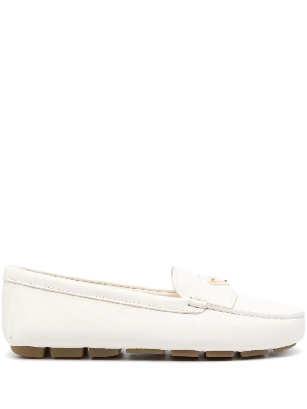 triangle-logo leather driving loafers