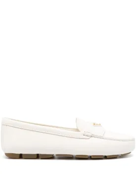triangle-logo leather driving loafers