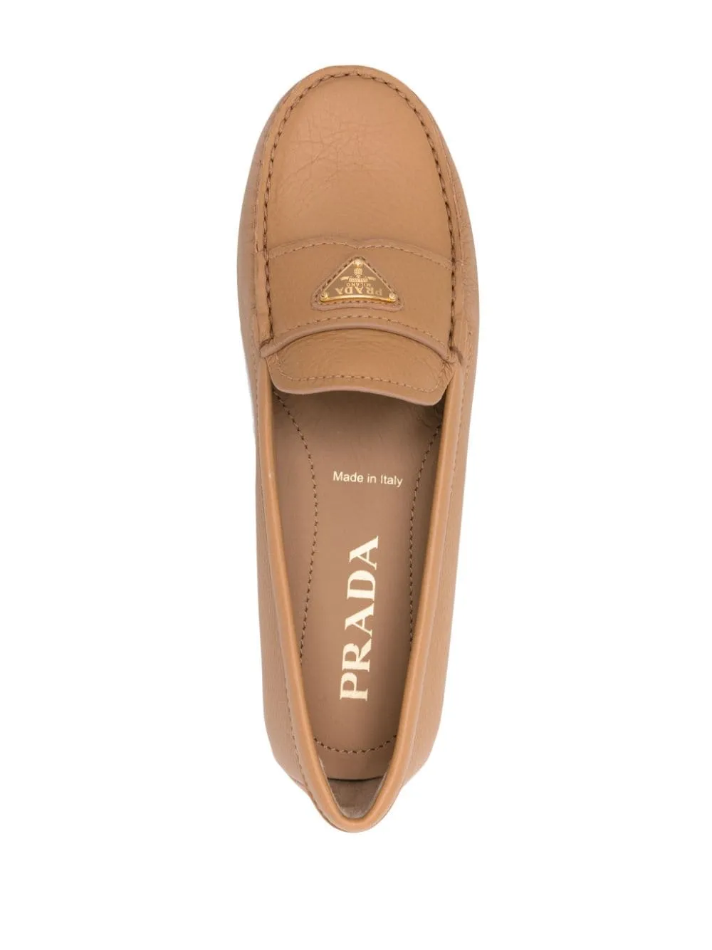 triangle-logo leather driving loafers