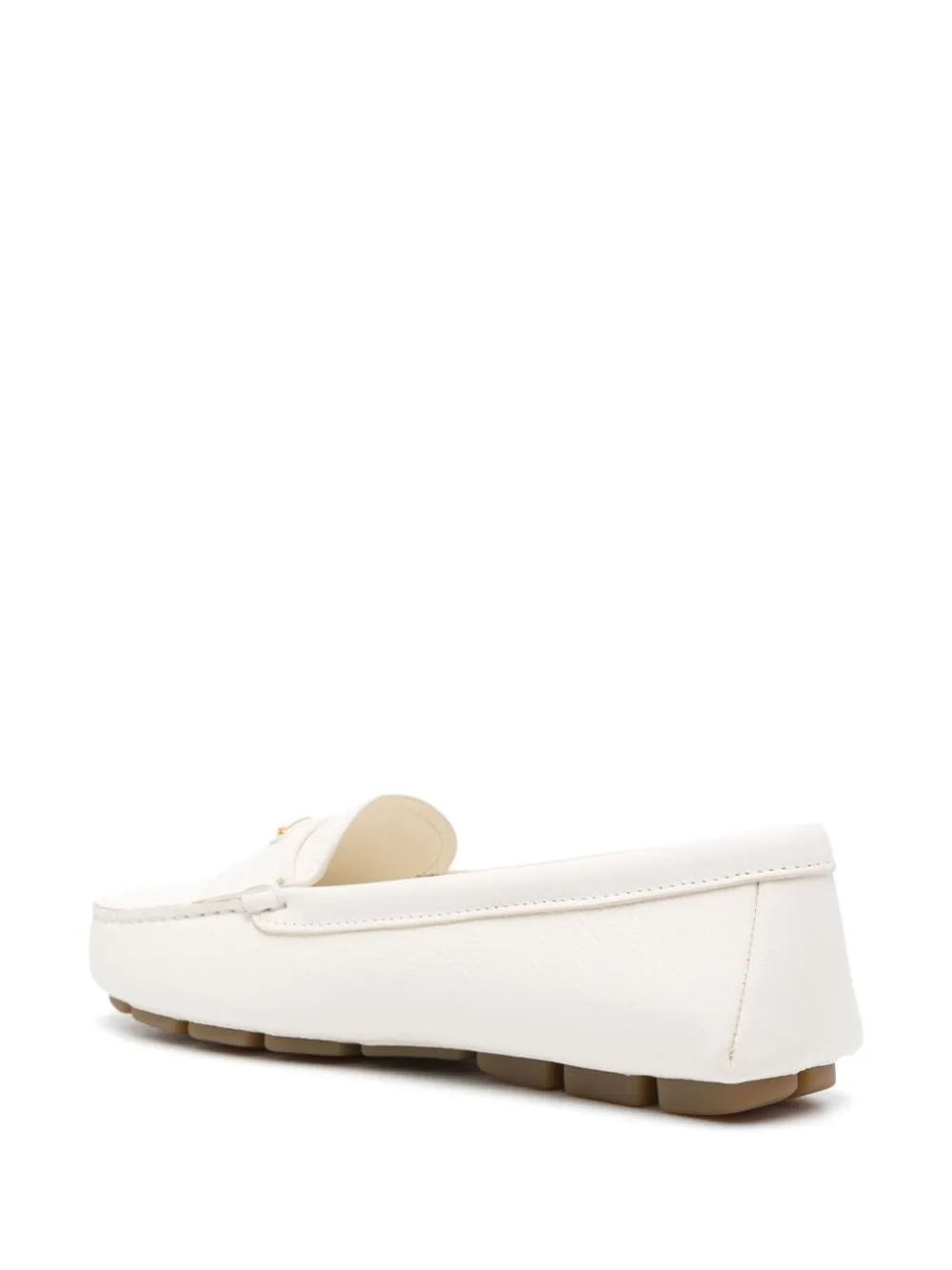 triangle-logo leather driving loafers