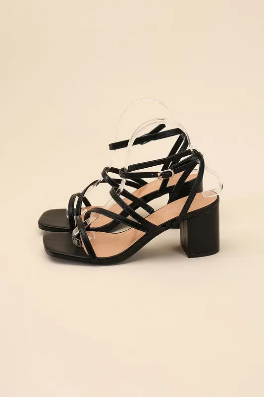 White Slingback, Open Toe Low Heel Sandals with Buckled Design