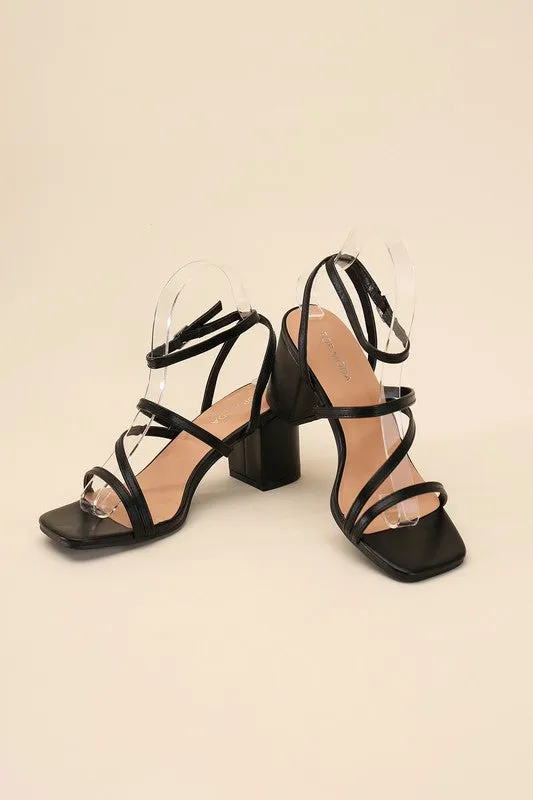 White Slingback, Open Toe Low Heel Sandals with Buckled Design