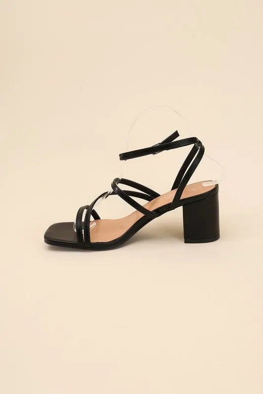White Slingback, Open Toe Low Heel Sandals with Buckled Design
