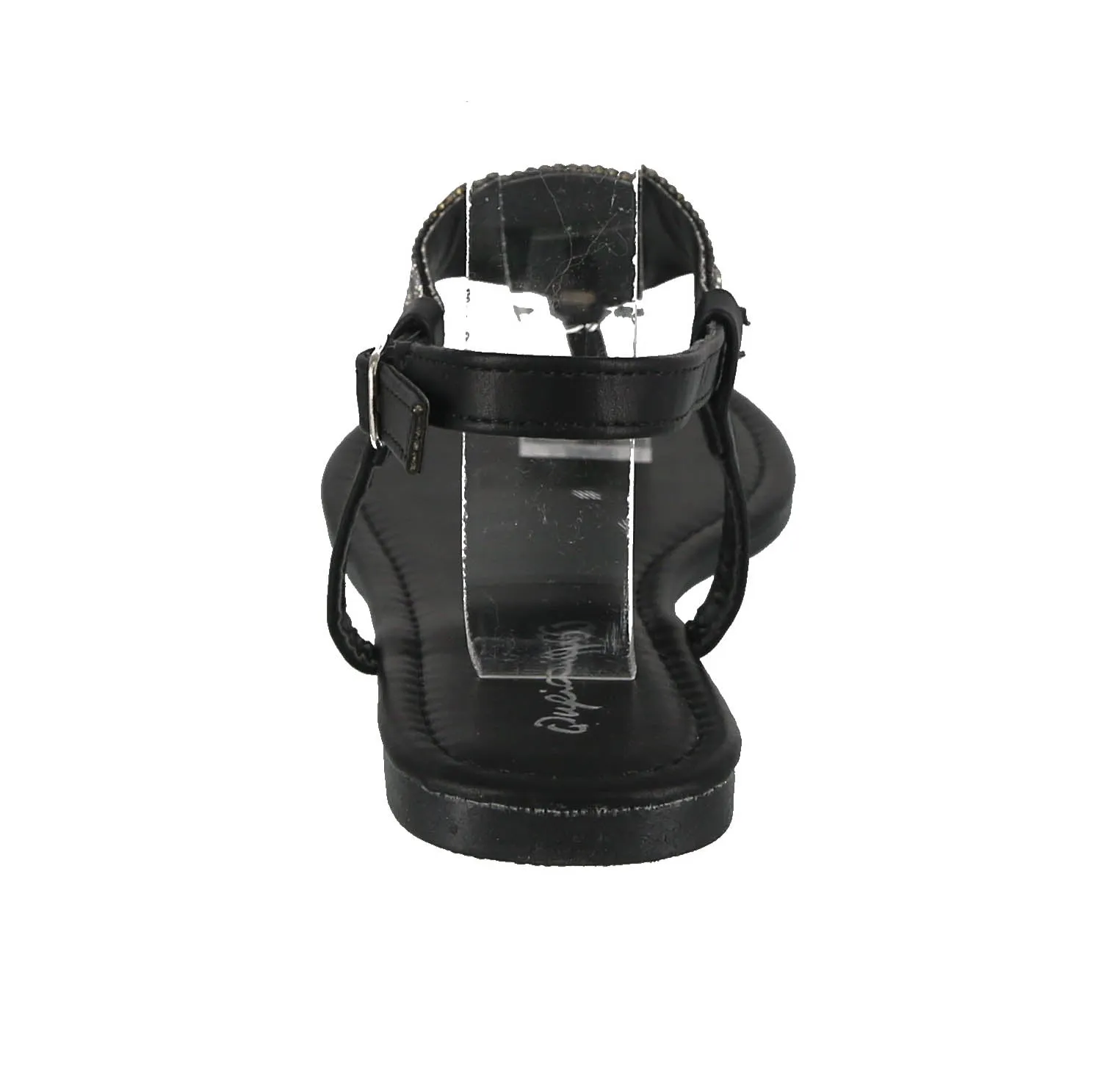 WOMAN'S SHOES BLACK PU LEATHER SANDALS JAMILLA-31