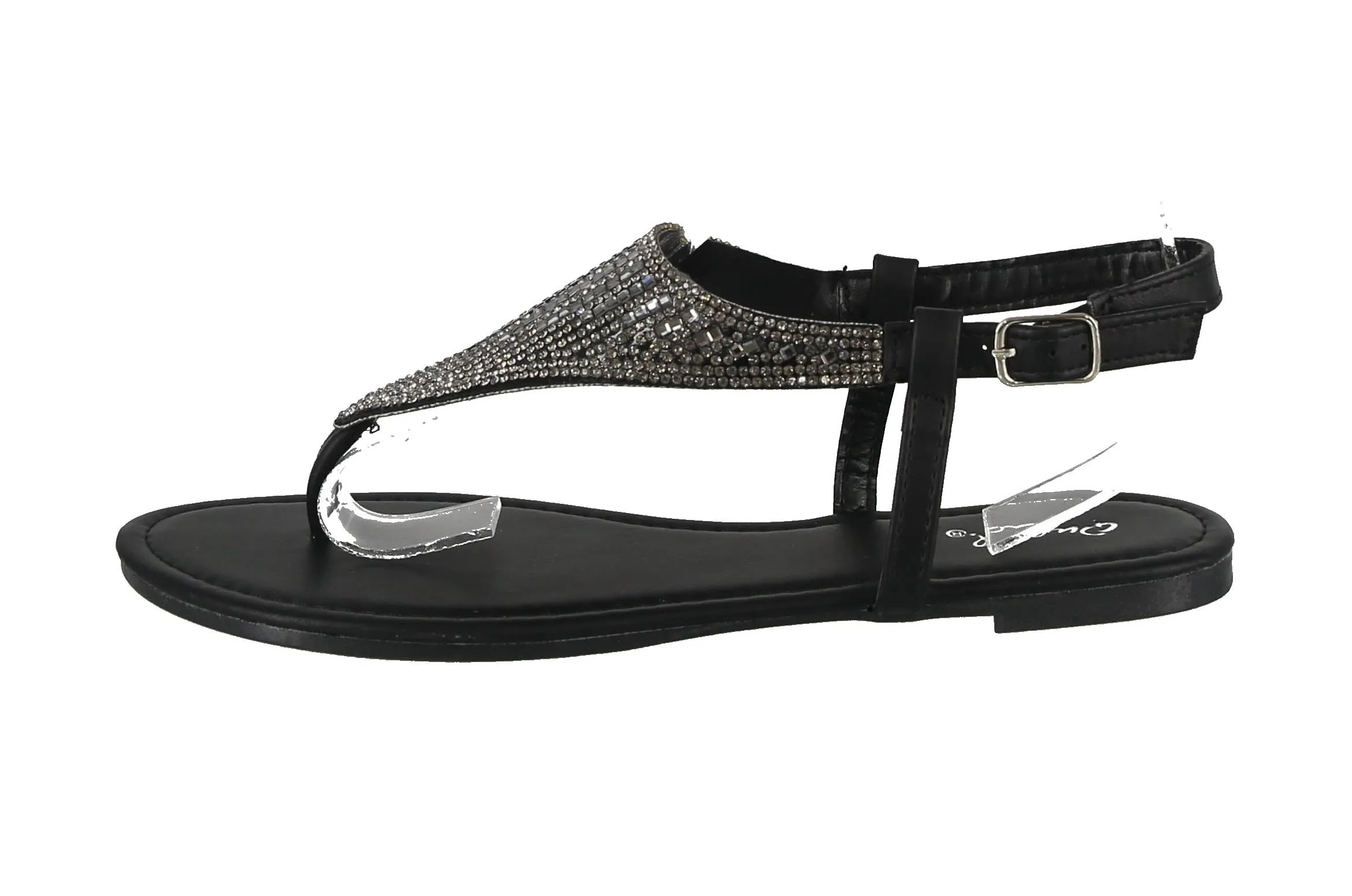 WOMAN'S SHOES BLACK PU LEATHER SANDALS JAMILLA-31