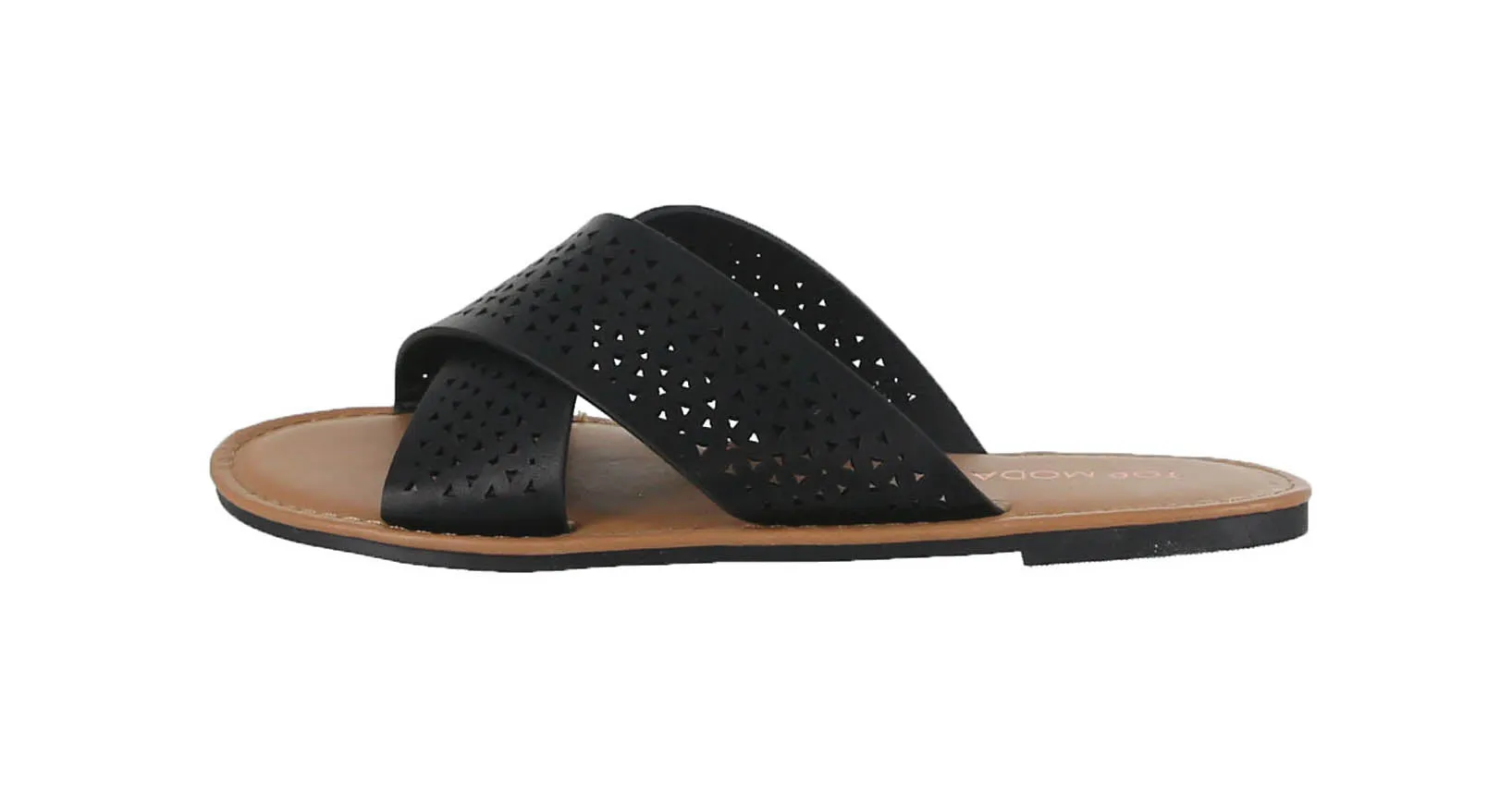 WOMAN'S SHOES BLACK PU LEATHER SANDALS STANTON-6