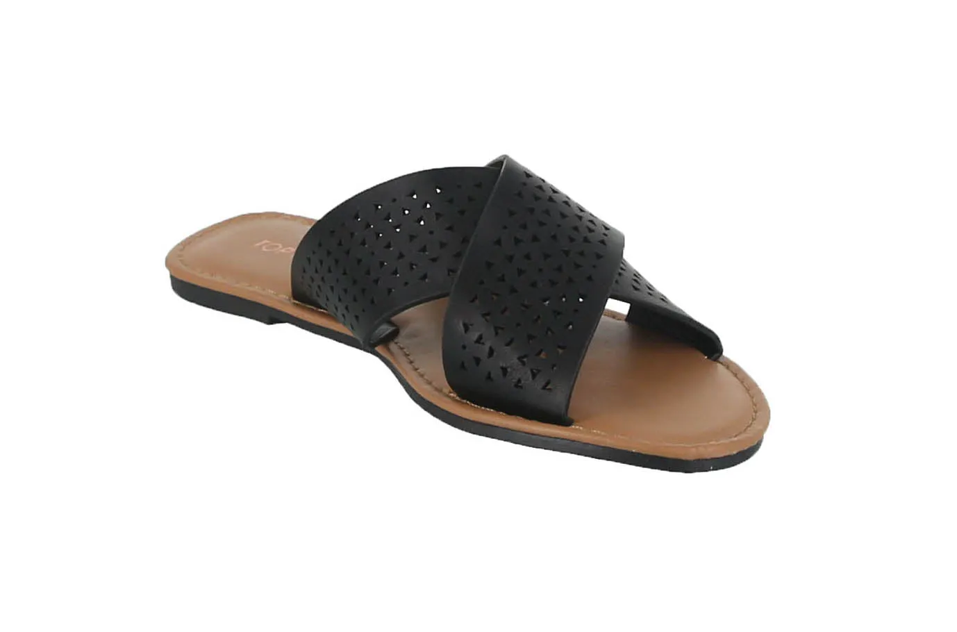 WOMAN'S SHOES BLACK PU LEATHER SANDALS STANTON-6