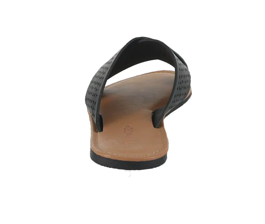 WOMAN'S SHOES BLACK PU LEATHER SANDALS STANTON-6