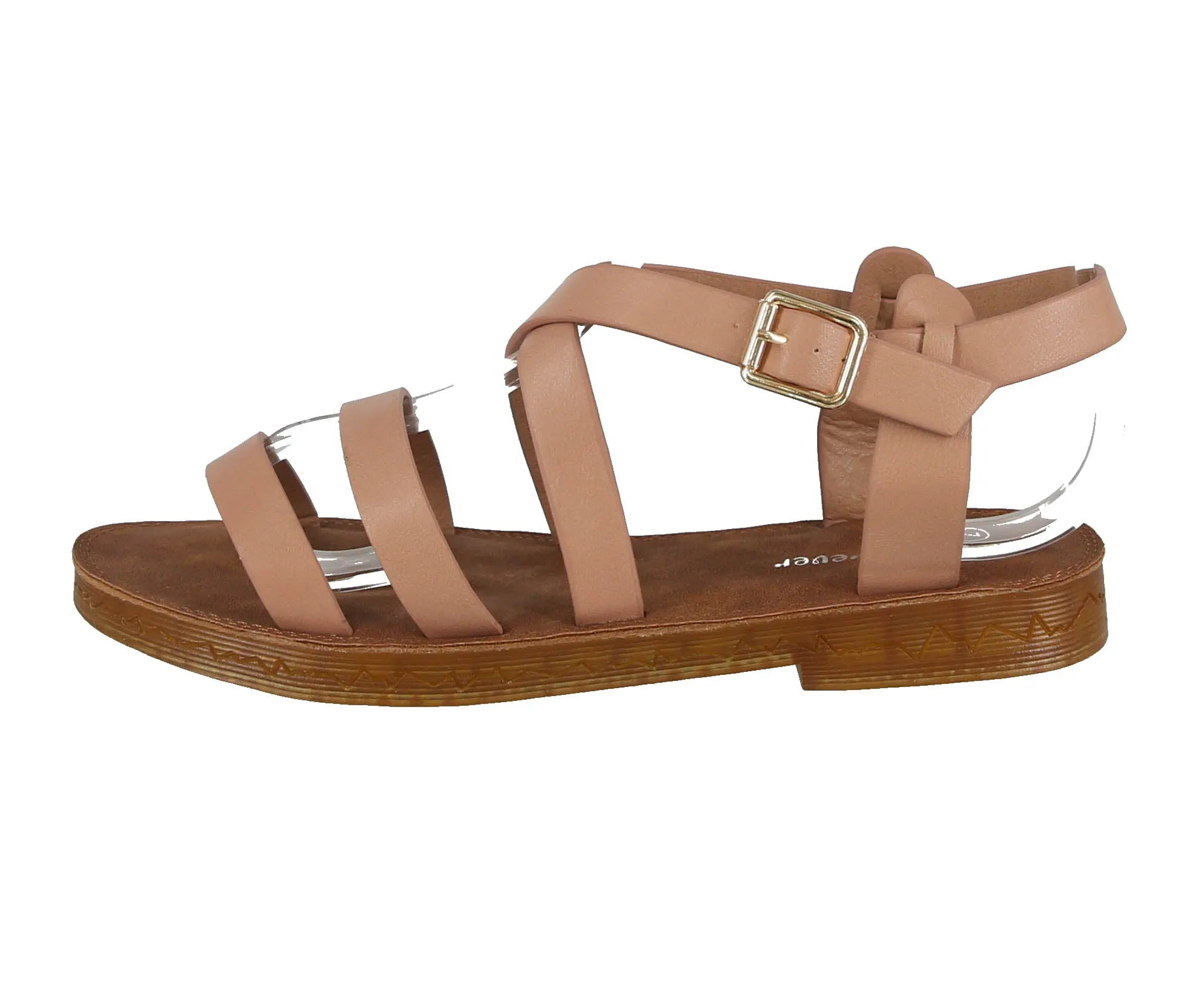WOMAN'S SHOES DUSTY PINK PU LEATHER SANDALS REPORT-32