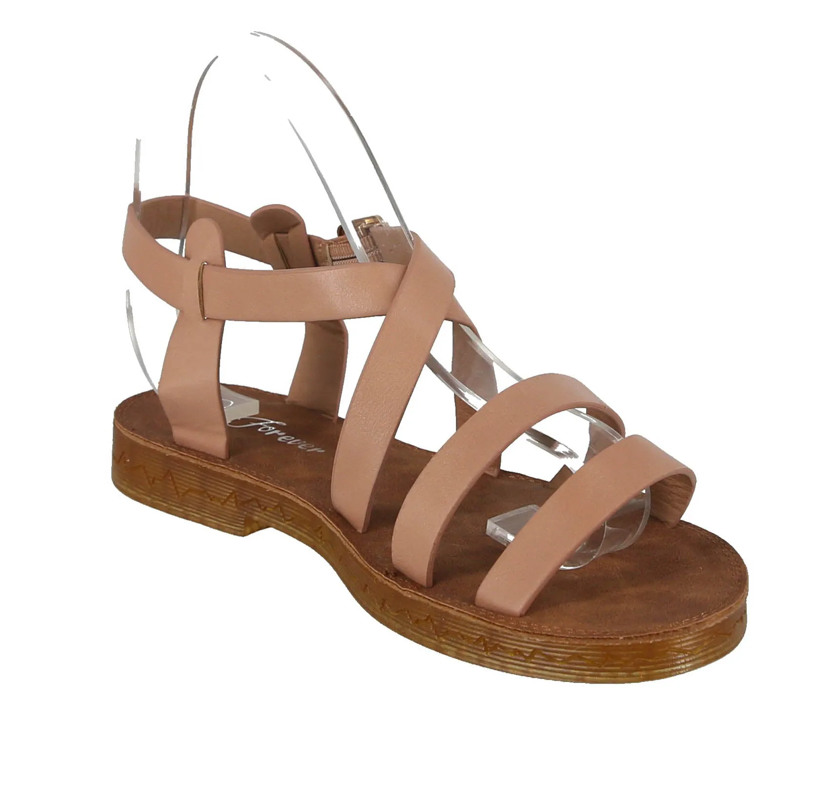 WOMAN'S SHOES DUSTY PINK PU LEATHER SANDALS REPORT-32