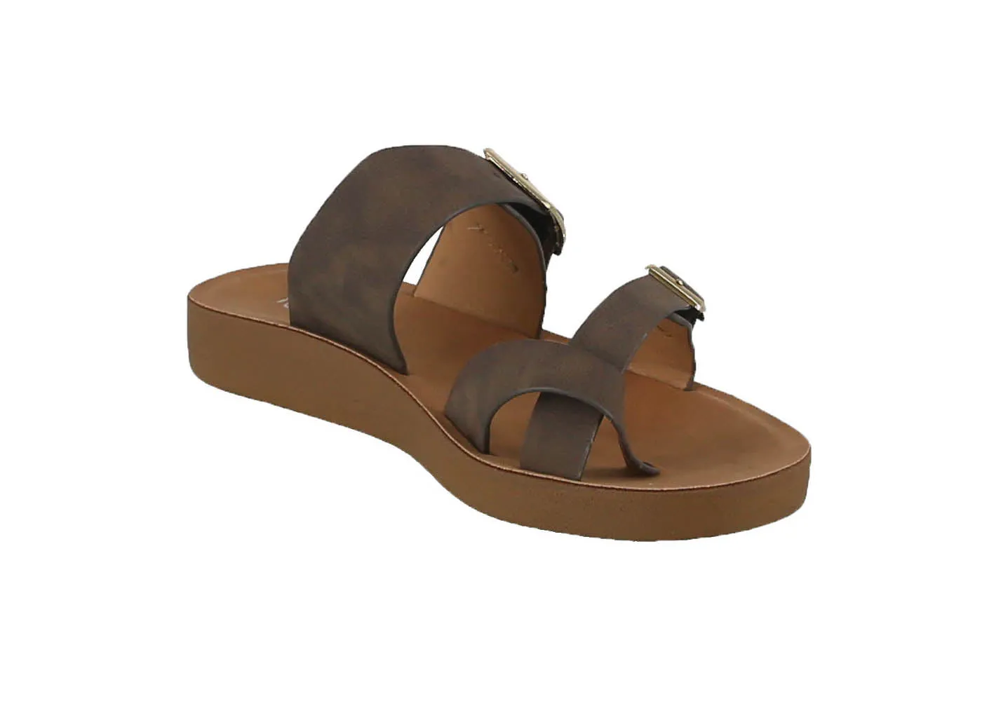 WOMAN'S SHOES MOCHA NUB LEATHER SANDALS FARON-29