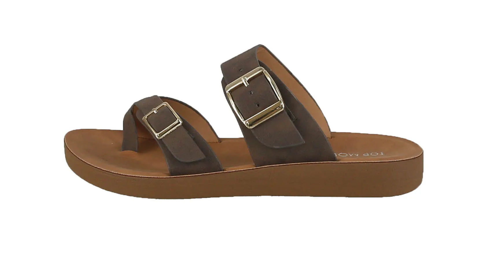 WOMAN'S SHOES MOCHA NUB LEATHER SANDALS FARON-29