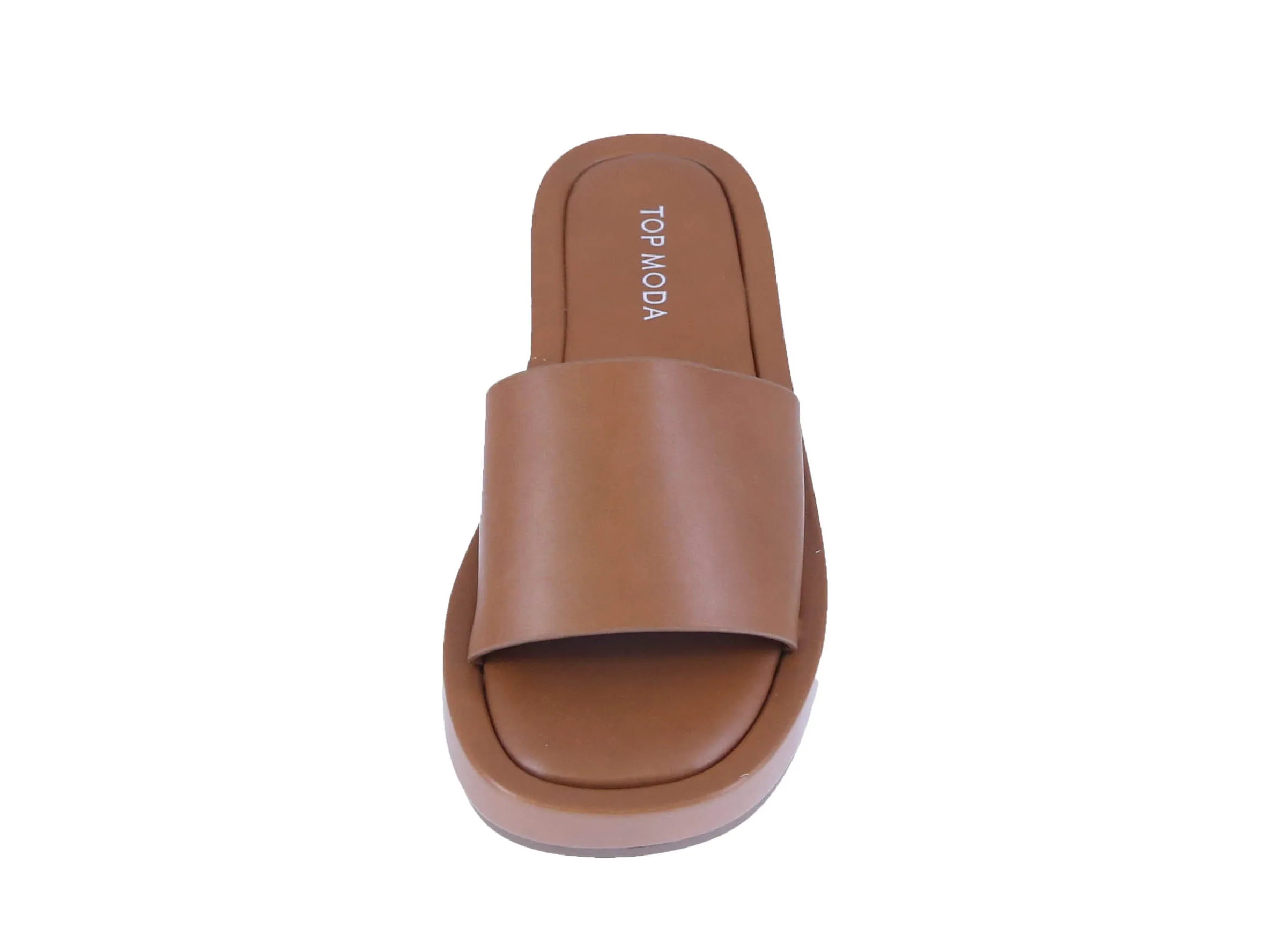 WOMAN'S SHOES TAN PU LEATHER  PLATFORM SANDAL RAYA-33