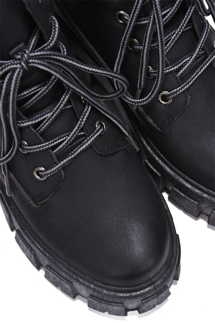 Women Rhinestone Lug Sole Combat Ankle Boots Luciana By Cape Robbin