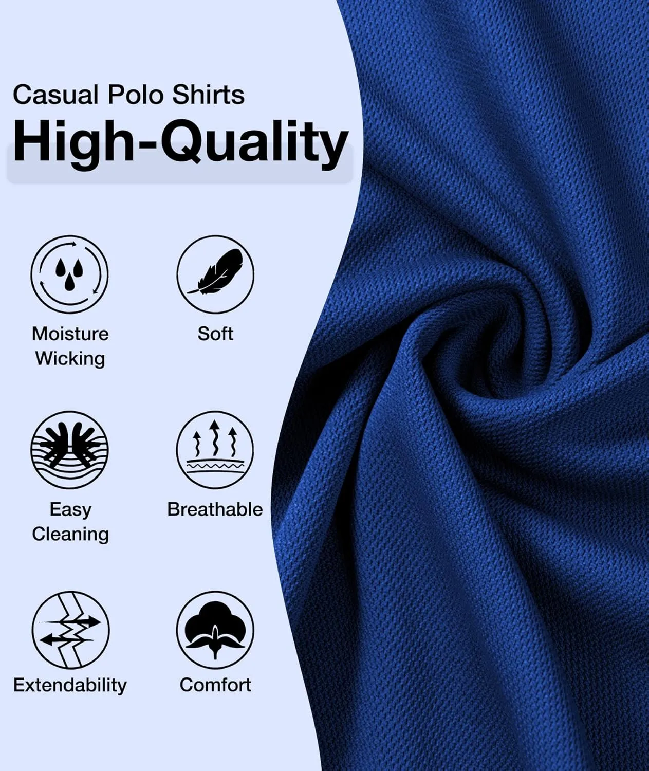 ZITY Mens Polo Shirts Casual Short Sleeve Athletic T-Shirts Classic Contrast Collar Shirt with Pocket